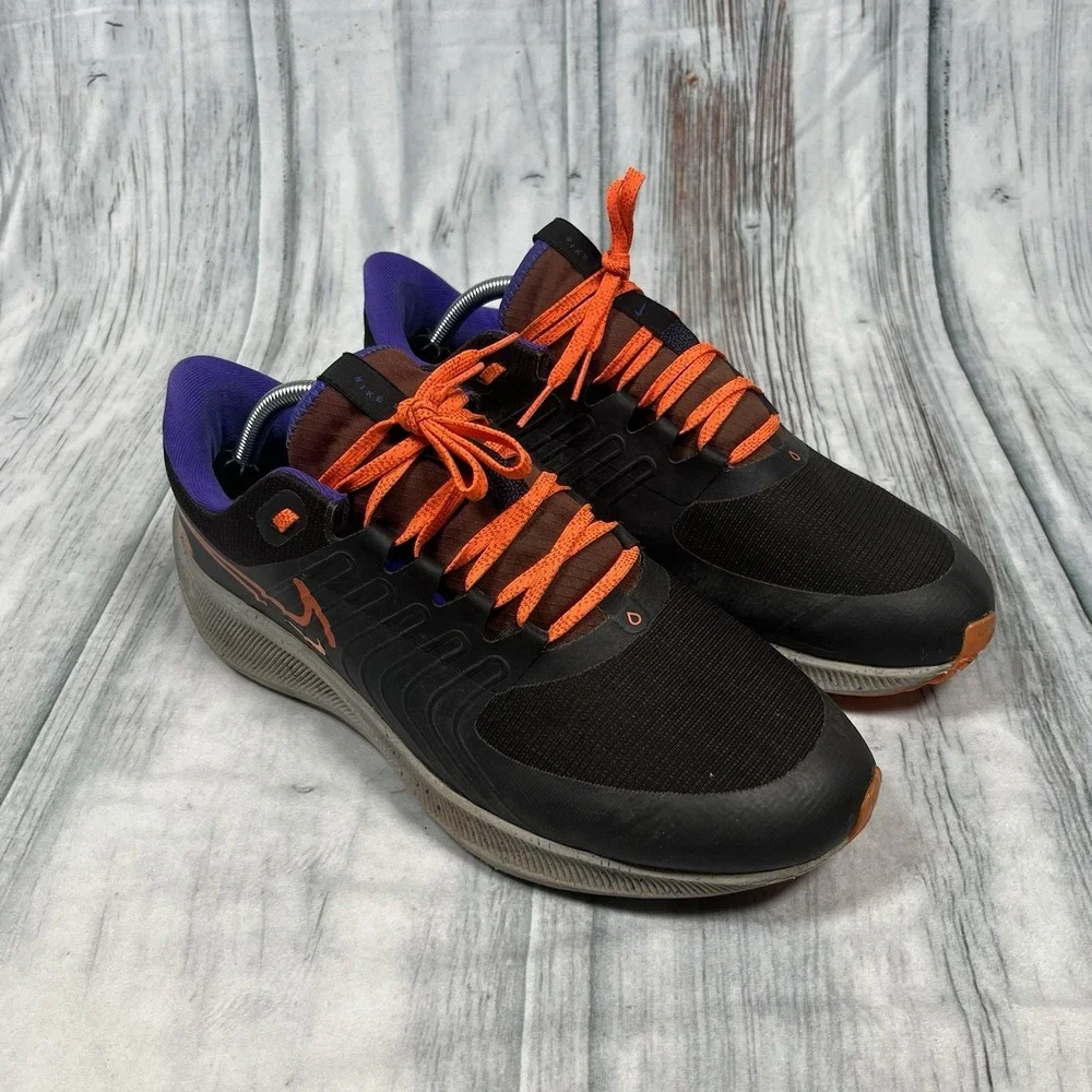 Nike Shield Running Shoes Mens Sz 11 Black Orange Purple Waterproof Trail DC4073
